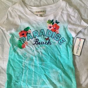 Size 4t girls new cotton shirt paradise beach